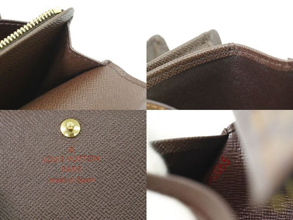 Authentic Louis Vuitton LV Portefeuille Trésor Damier Ebène Fold Wallet Brown