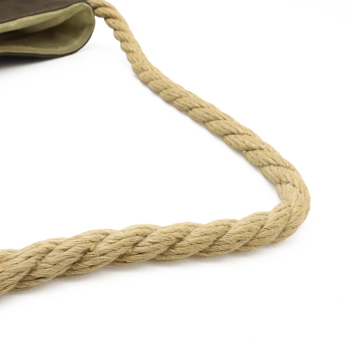 Chanel Fishnet Rope Coco Mark Camellia Tote Handbag Canvas Leather Wood Black