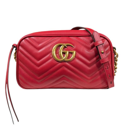 Gucci GG Marmont Shoulder Bag Leather 447632 Red Ladies Gucci  Gucci
