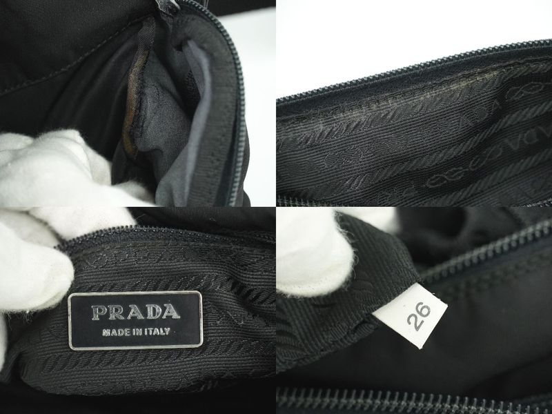 Authentic Prada Nylon Shoulder Bag Pochette Black Bag Pre-owned [follow-up