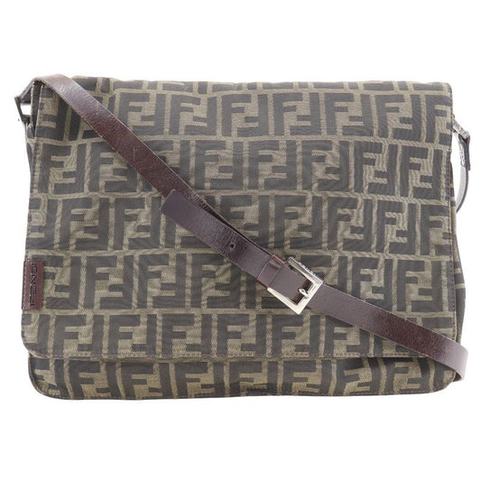 Fendi Zucca Nylon Canvas Brown Unisex Shoulder Bag
