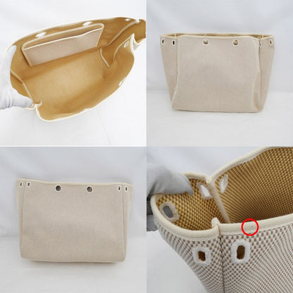 Hermes Herbag Her Bag Cabas MM Toile GM Tote Bag Hand Silver Hardware