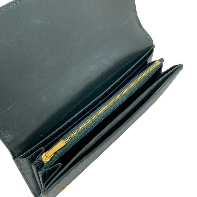 Celine Long Wallet Large Flap Wallet 10b563bel31an Amazon (dark Green)