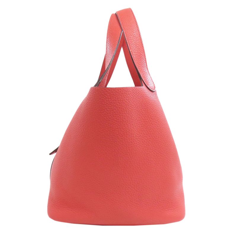 Hermes Picotin Lock MM Silver Hardware Handbag Taurillon Cles Mance Women