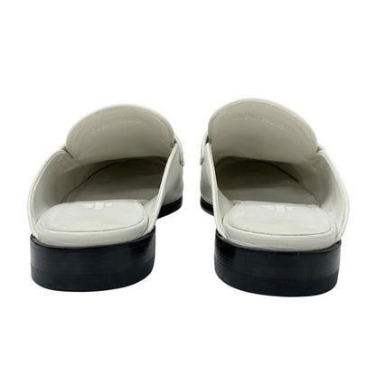 Hermes Jota Flat Shoes Leather Ivory Silver Kelly Hardware Mule Slipper Sandals