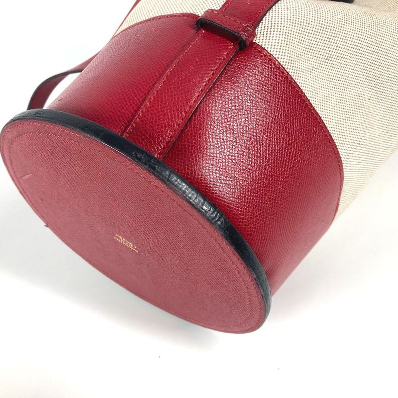 Hermes Shoulder Bag Standee Leather / Canvas Red