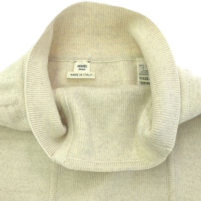 Hermes Virgin Wool Ribbed Knit Skirt Ivory 34
