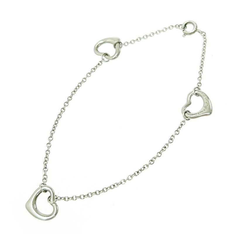 Tiffany & Co Tiffany & Co Silver Elsa Peretti Open Heart 3p Bracelet 2.9g 925