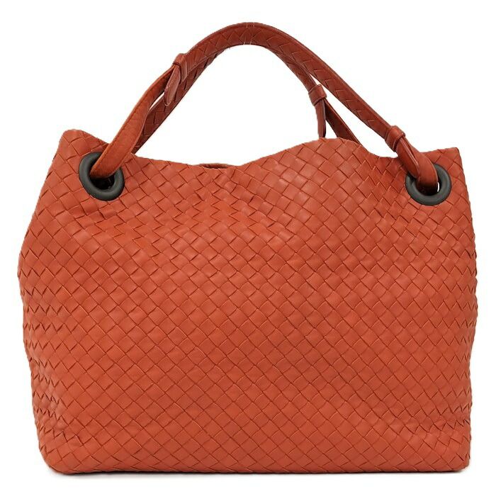 Bottega Veneta Large Garda Bag Tote Intrecciato Leather Orange