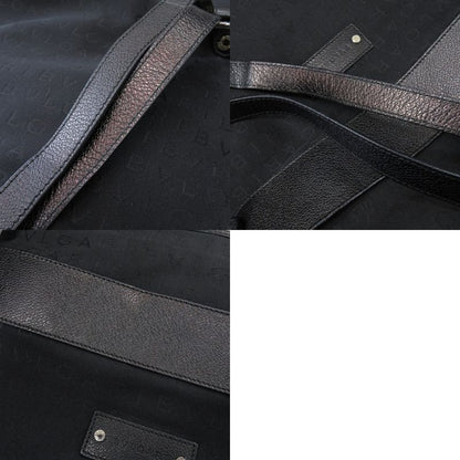 Bulgari Logomania Canvas Leather Black Shoulder Bag Black 0405 Bvlgari Men's