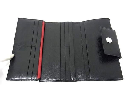 Bvlgari Logomania Canvas And Leather Bifold Long Wallet Billfold Coin Purse