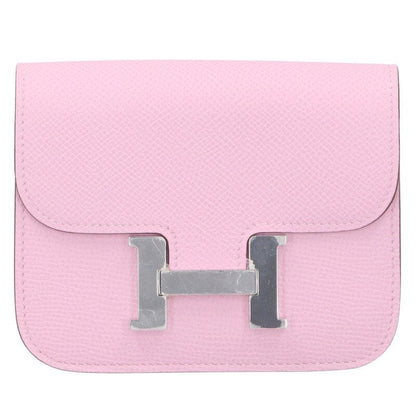 Hermes Constance Slim B Engraved Svhardware Epson Mauve Silvestre Wallet Women