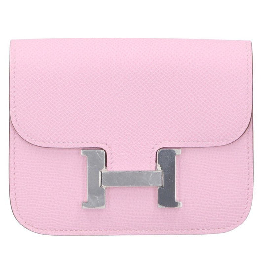 Hermes Constance Slim B Engraved Svhardware Epson Mauve Silvestre Wallet Women