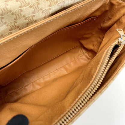 Celine Macadam Pattern Shoulder Bag Pochette Crossbody Ladies Gold Hardware