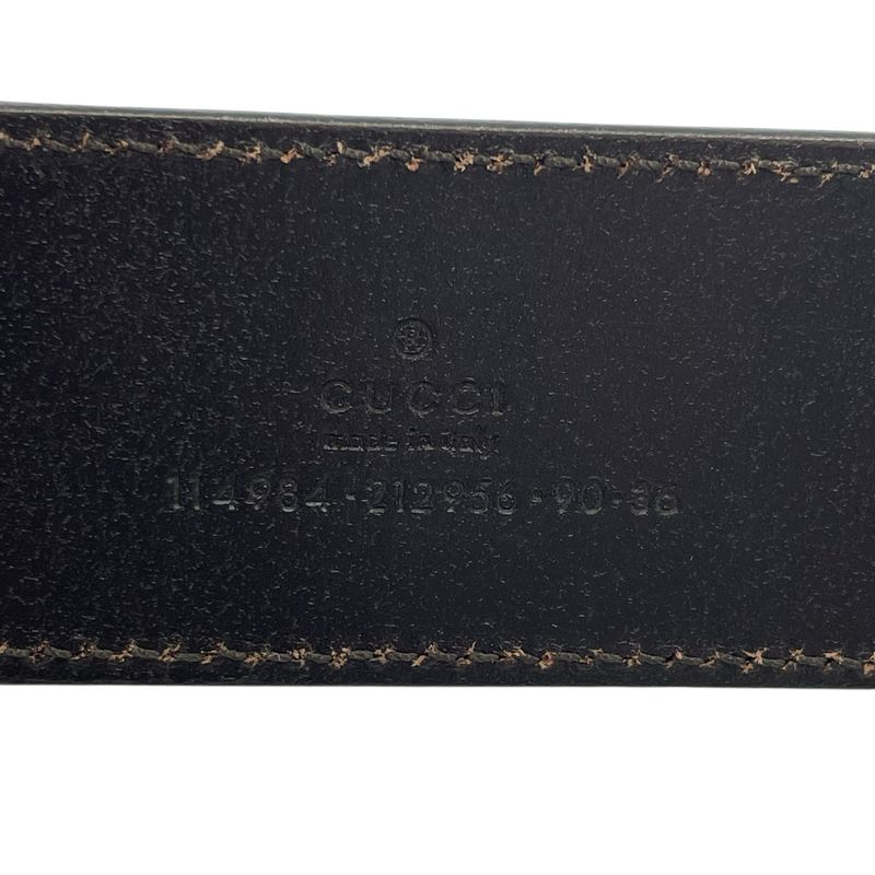 Gucci Belt GG Logo Silver Leather
