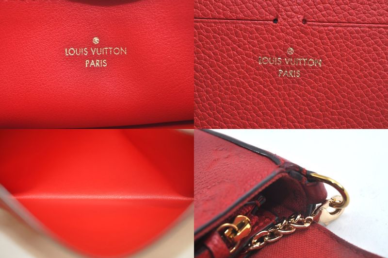 Louis Vuitton Monogram Empreinte Pochette Felice Shoulder Bag Red LV 9298m