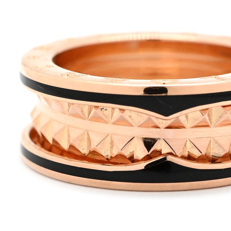 Bvlgari Bvlgari Ring B-Zero1 Lock B-Zero1 2 Band Ring 18k Pink Gold Ceramic