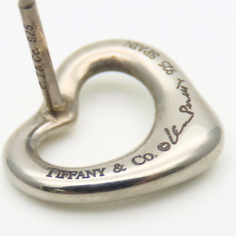 Tiffany & Co Earrings Open Heart 925 Silver Approx 2.1g Silver Elsa Peretti