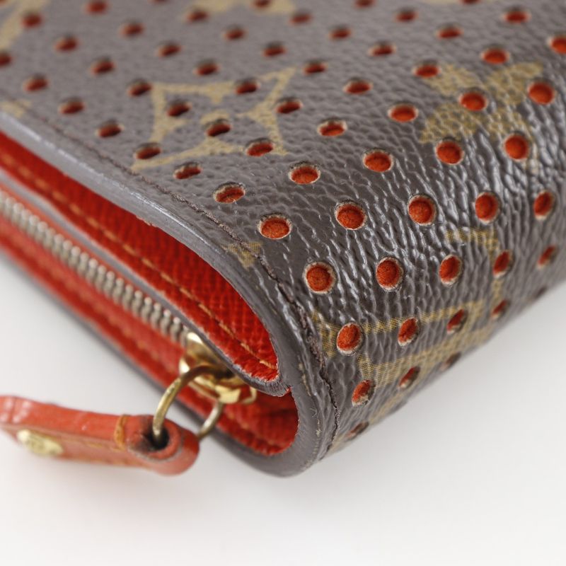 Louis Vuitton Compact Zip Perforated M95189 Monogram Perfot Orange Mi0046