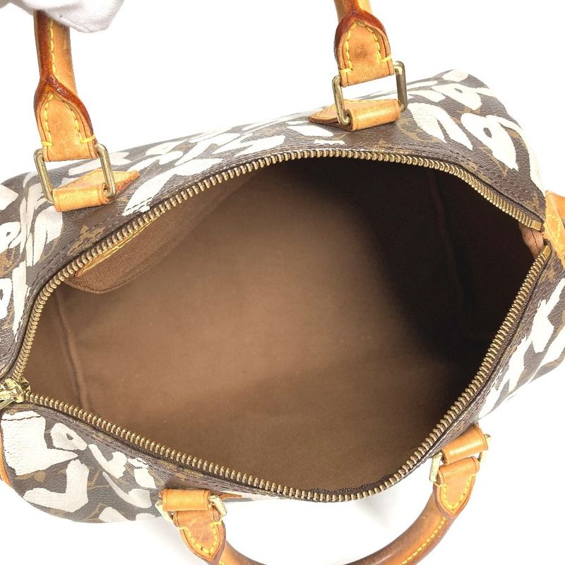 Louis Vuitton Handbag Speedy 30 M92195 Monogram Graffiti Canvas Brown