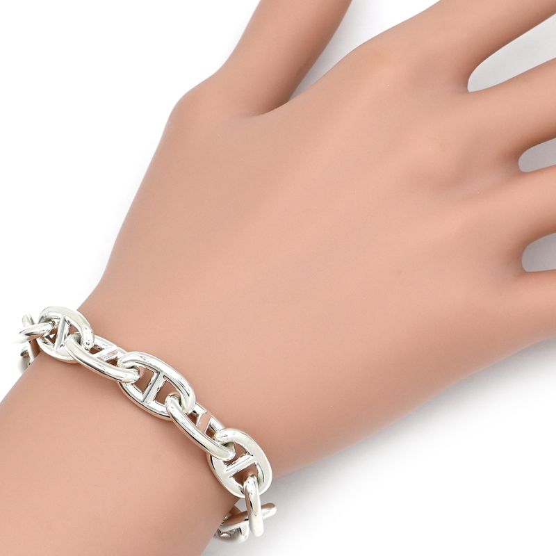 Hermes Bracelet Chaine D'ancre MM Silver 925 Silver 14 Frames Star Ring Silver