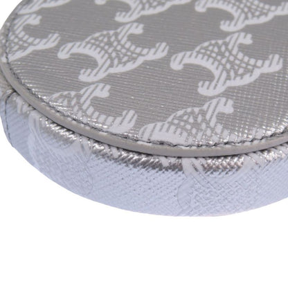 Celine Triomphe Leather Silver Coin Case 0117 Celine