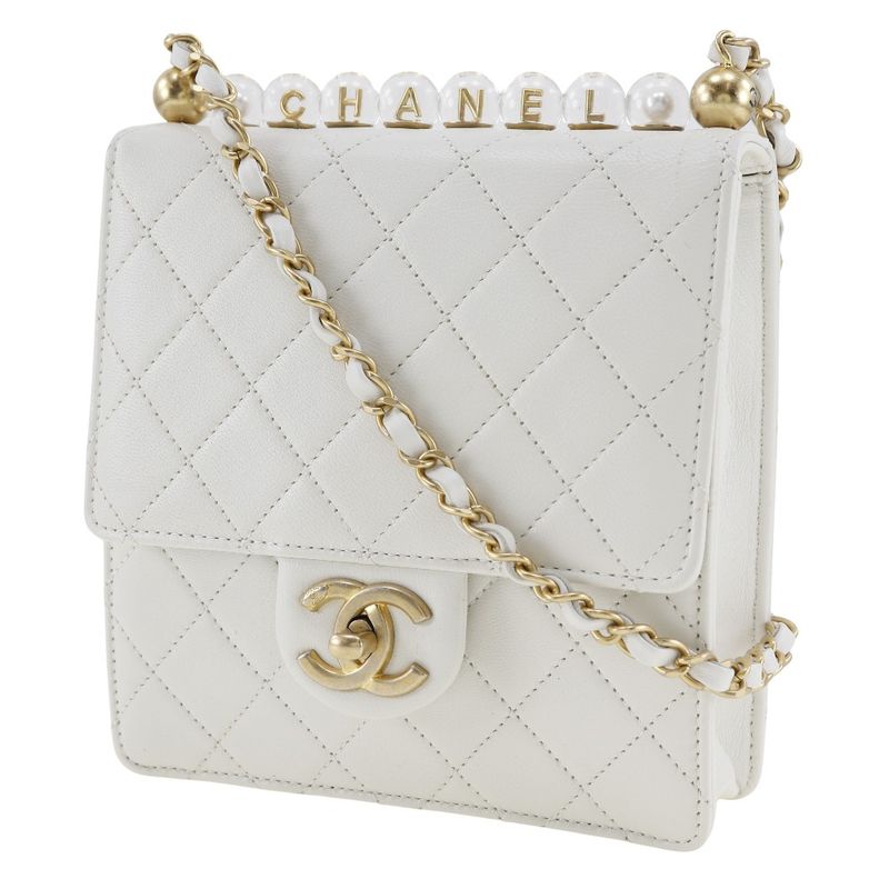 Chanel Matelasse As0584 Lambskin White Women Shoulder Bag