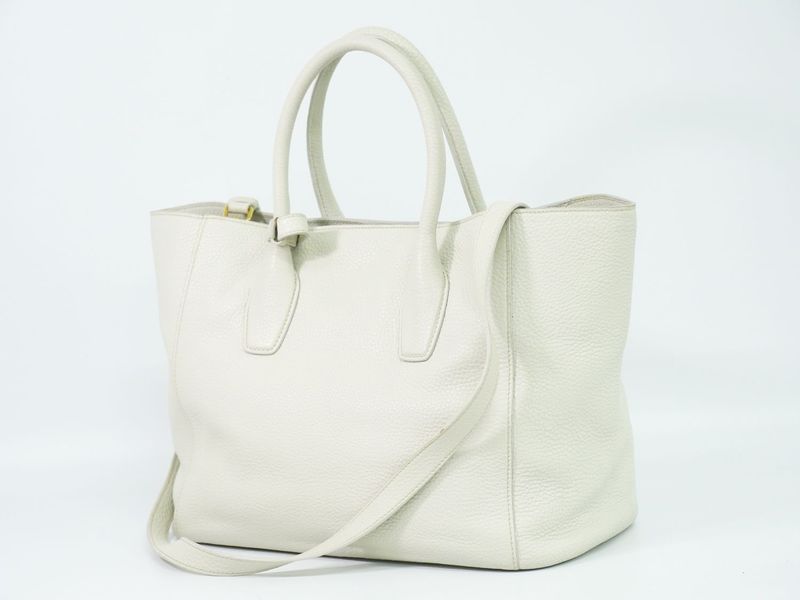 Authentic Prada Leather 2WAY Shoulder Bag Handbag Pochette Ivory Bn2694 Bag