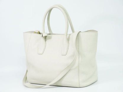 Authentic Prada Leather 2WAY Shoulder Bag Handbag Pochette Ivory Bn2694 Bag