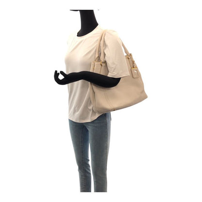 Prada Vittero Dino White Gold Hardware Leather Bn2534 Tote Handbag Women 505135