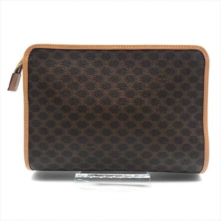Celine Macadam Triomphe Clutch Brown