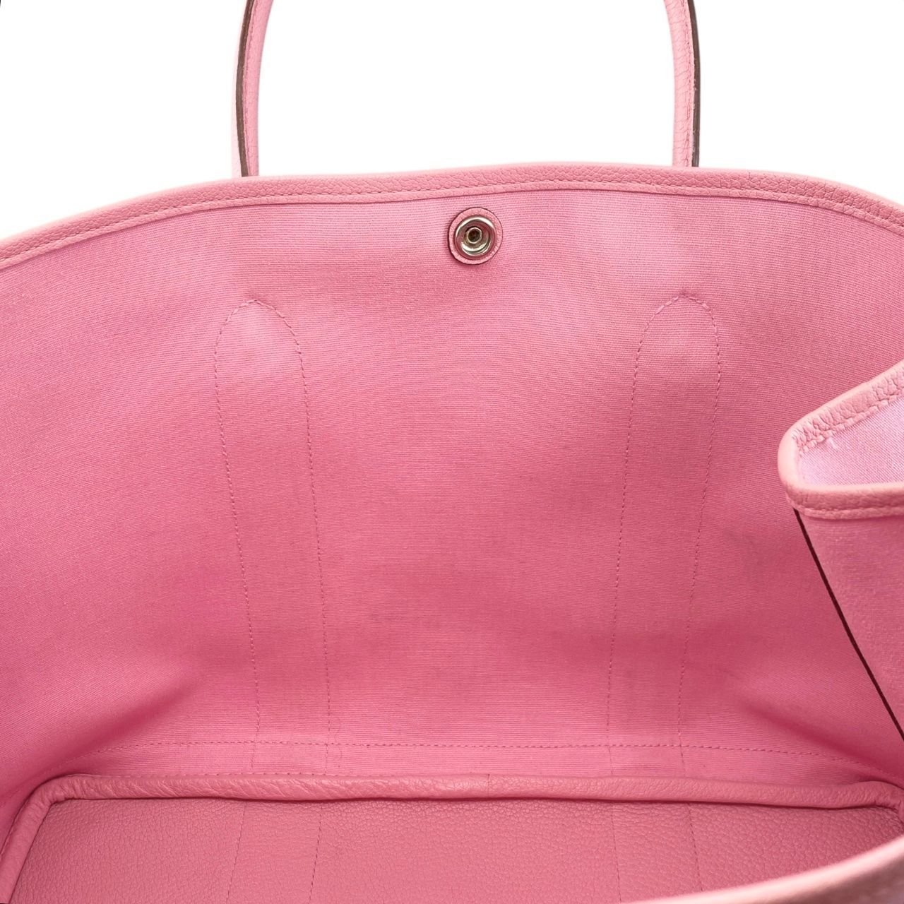 Hermes Tote Bag Garden Party PM Engraved □M Negonda Toile Offiche Pink Hermes