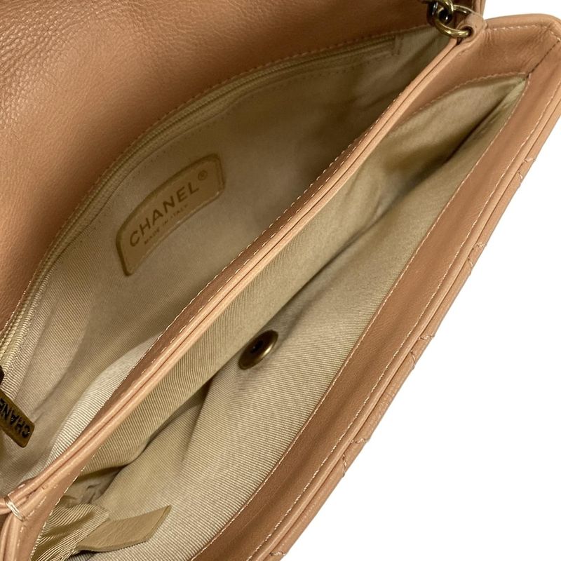 Chanel Shoulder Bag Single Flap Matelasse Light Brown Chain Shoulder/vintage