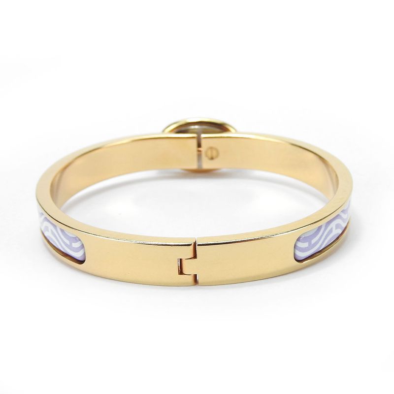 Hermes Bangle Mini Click Chaine D'ancre Metal Gold Silver Purple Bracelet