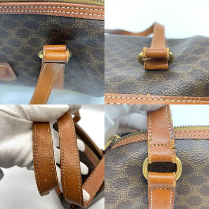 Celine M95 Handbag Tote Mini Boston Macadam PVC Leather Brown Ladies Men