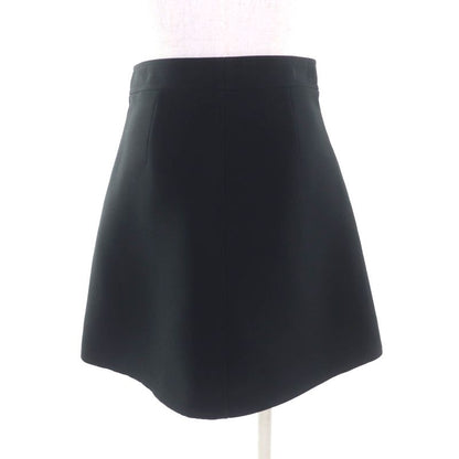 Louis Vuitton 20AW Wool Silk Blend Trapezoid Wrap Skirt With Logo Button Black