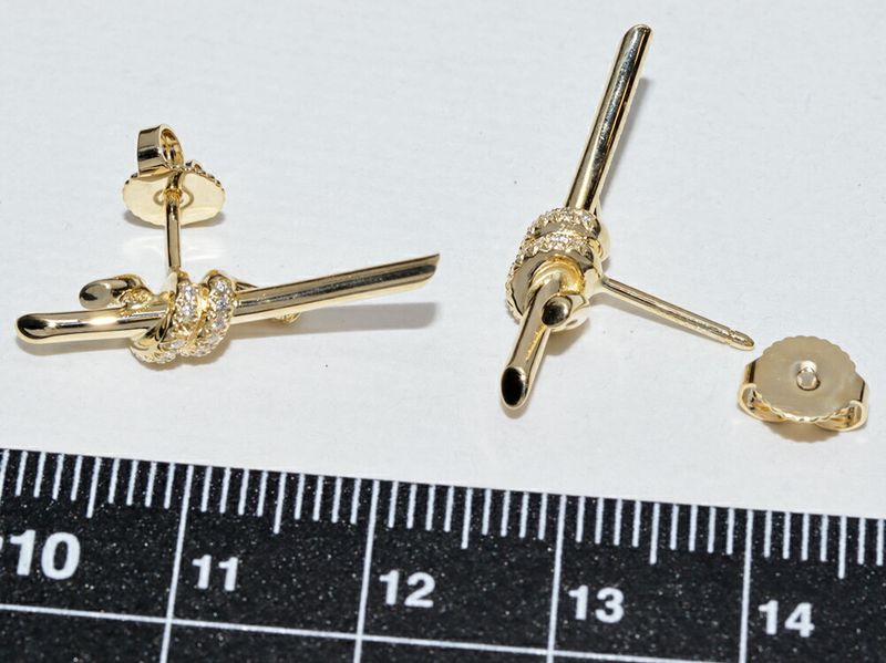 Tiffany & Co Earrings 18K Yellow Gold Diamonds Total 009ct Knot Earrings