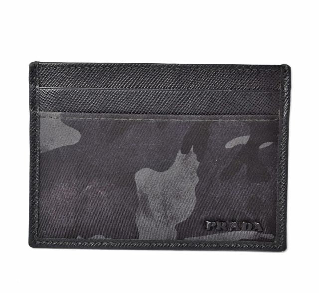 Prada Card Case Business Card Holder Men's 2m1149 Camouflage Black