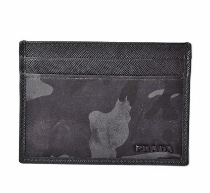 Prada Card Case Business Card Holder Men's 2m1149 Camouflage Black