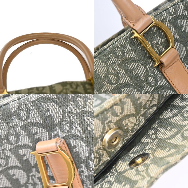 Christian DIOR Shoulder Tote Leather Canvas Leather 85kb001