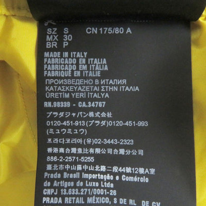 Prada 2021 Sph153 Re-nylon Triangle Logo Triangle Plate Shorts Yellow S Made In