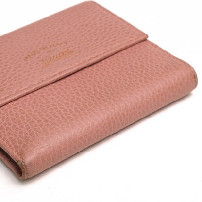 Gucci Wallet Ladies Women Leather Genuine Pink 806215924 Hook Bifold with