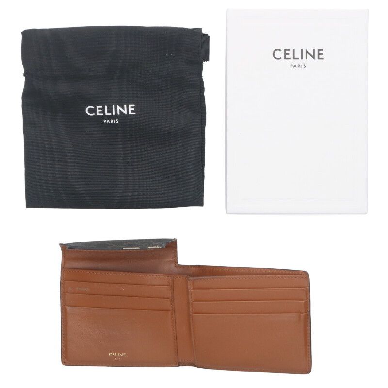 Celine 10d902bz9 Triomphe Canvas Origami Card Holder Men's