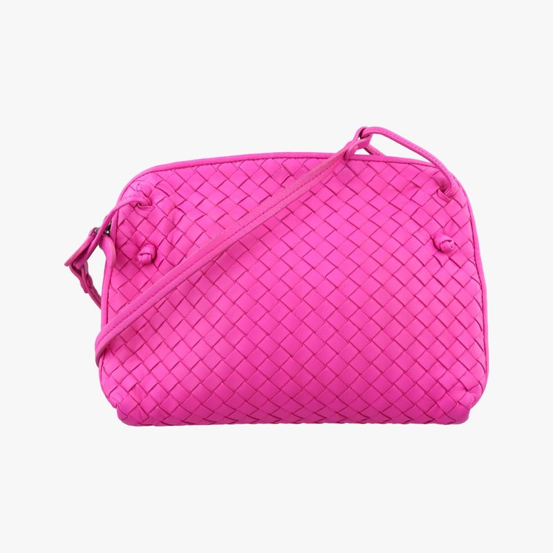 Bottega Veneta Nodini Intrecciato Rose Red Lambskin B03406395v