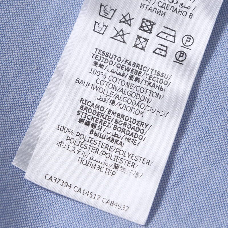 Gucci Short Sleeve Shirt Size 46 Open Collar Cotton Embroidered Blue Made In