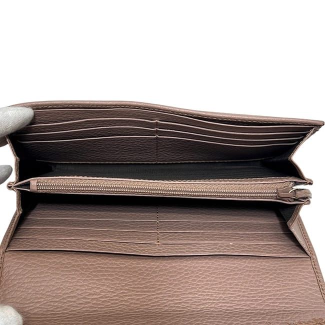 Gucci Bifold Long Wallet Pink Beige Marmont 456116 Wallet