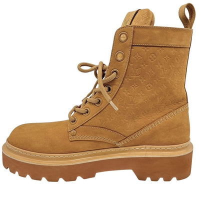 3151 Louis Vuitton Boots LV Ranger Ankle Boots Beige Monogram Men's Shoes Size