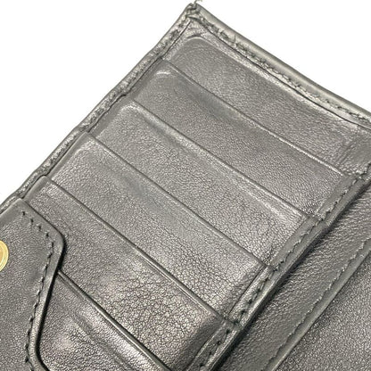 Gucci Long Wallet Stripe Line Metal Bar 244946 Black Leather