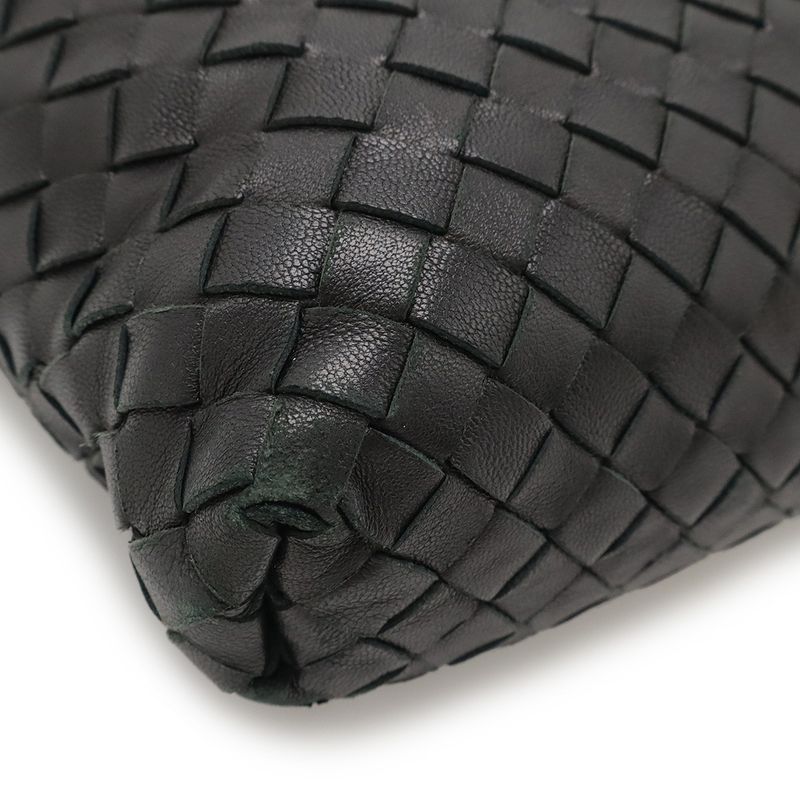 Bottega Veneta Intrecciato Shoulder Bag Crossbody Leather Black 179330