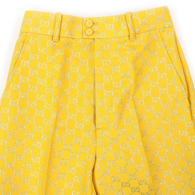 Gucci 20AW 627877 Wool Silk GG Jacquard Flared Pants Bell Bottom Trousers